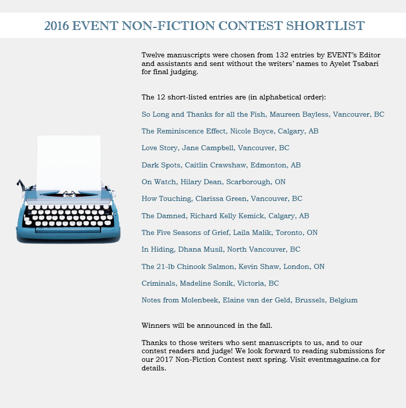 Shortlist announcement 2016